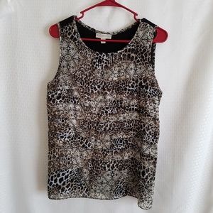 Dana Buchman Ruffled Sleeveless Blouse Size: Large